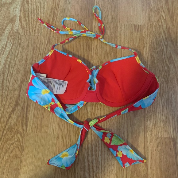 Hollister Floral Push Up Padded Halter Bikini Top - Picture 3 of 4